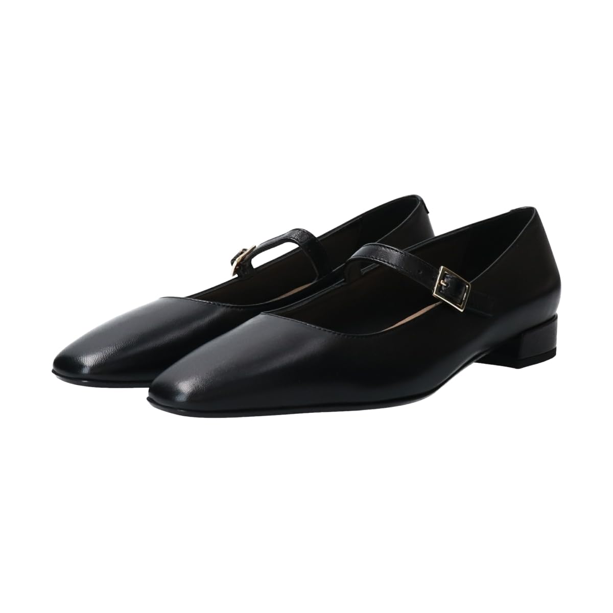 FABIO RUSCONI(ファビオルスコーニ) Women's Mary Jane Flat, Black, 24.0 cm