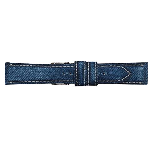 Emitta ED-IW22 Watch Band, Okayama Denim, 8.7 inches (22 cm), White Stitching (Buckle: Silver)