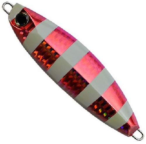 Palms S-130 Metal Jig Lure, Slow Brat Zebra Red