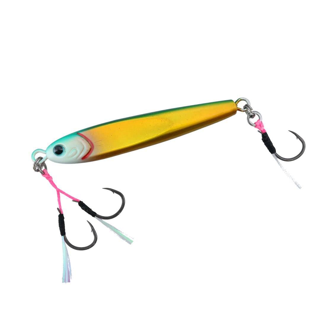 Daiwa TG Bait SLJ Metal Jig, 2.8 oz (80 g), Adele Flash Green Gold Glow Head