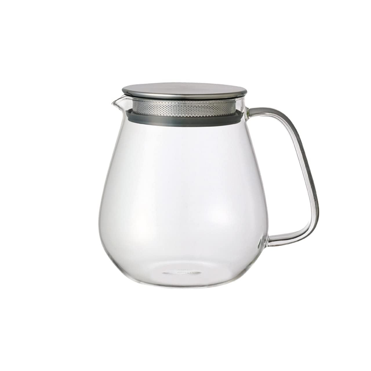 Kinto Stainless Unitea One Touch Teapot 720 Milliliter (24.35 Fl. Oz.) - Heat-resistant Glass Teapot with Stainless Steel Strainer in Lid (Japan Import)