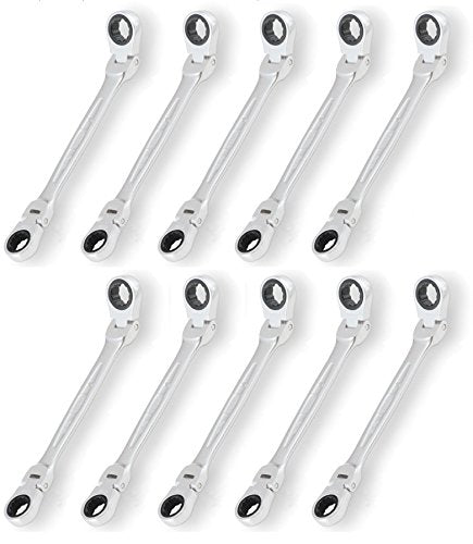 Tone RMFW-1113-10S Double Sided Ratchet Glasses Wrench, Width 0.4 x 0.5 inches (11 x 13 mm), Pack of 10