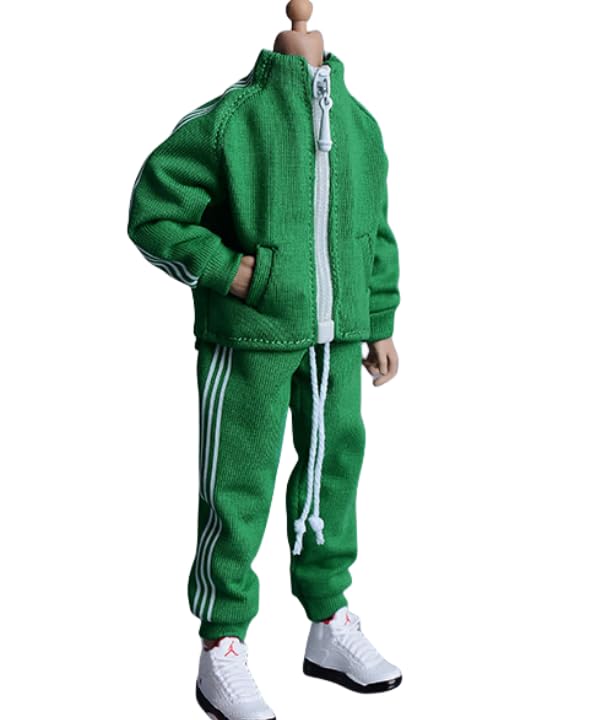 HiPlay 1/12 Workout Wear Daily Outfit Set for Movable Action Figures Compatible with TBLeague Body, Green