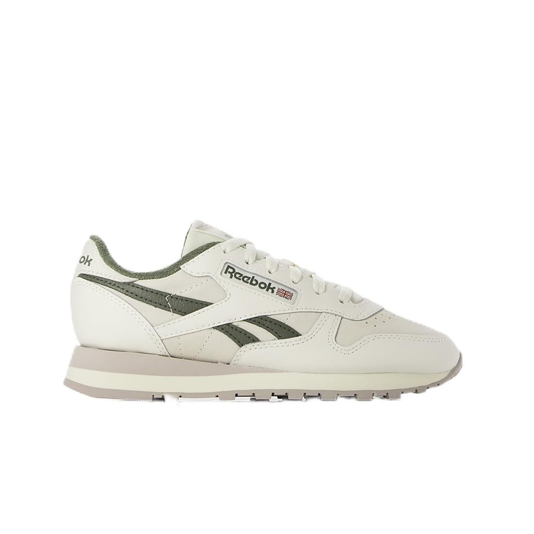Reebok Unisex Classic Leather Trainers, Chalk Chalk Breakaway Green, 9