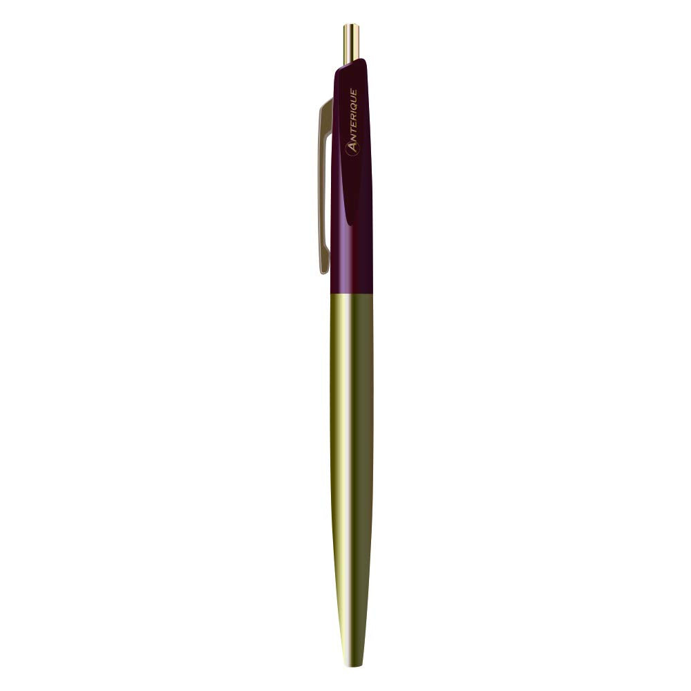 Anterique BP2-MR Permanent Ballpoint Pen 0.5 Brass, Maroon