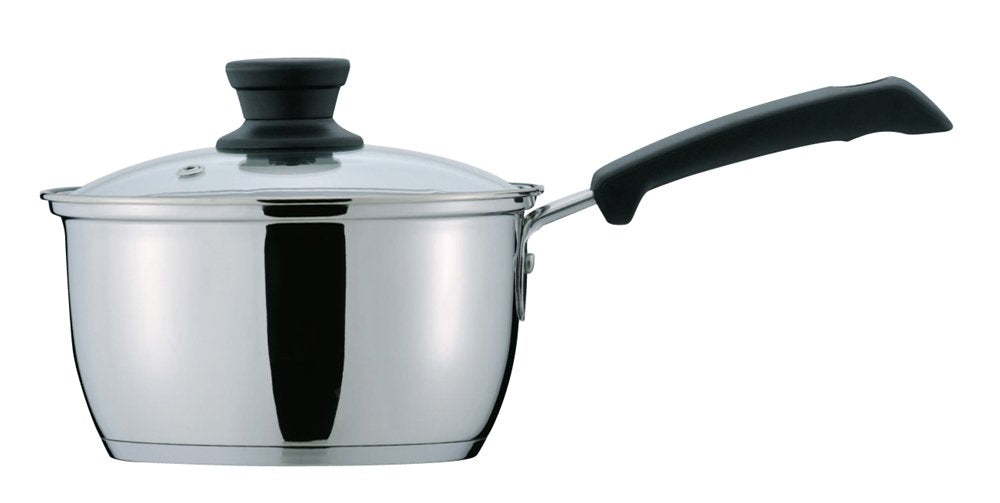 Pearl Metal Classe HB-3415 3-Layer Bottom with Glass Lid, One-Handed Pot, 7.1 inches (18 cm), Inner Surface: Fluorine Treatment, Induction Compatible