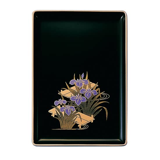 Buddhist Supplies, Accessories, Business Card Bon, Celebration, Tray, Obon Buddhist Altar Supplies, for Fuses, Stamp Bon, Maki-Ei, Iris, Black (Edge Gold), Small, Made in Japan, Sunmeny