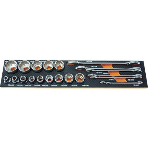 TRUSCO TPT55SF1 EVA Foam, Black x Orange, 3-Tier Tool Box