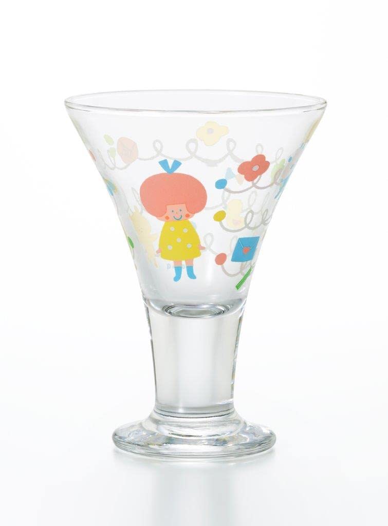 ADERIA 6199 Mizutama House Glasses, 8.1 fl oz (230 ml), Made in a Presentation Box, Parfait, Dessert, Sunday Container, Cup, Glass, Stylish, Ice Cream, Plate, Foot, Coffee Shop, Tableware, Commercial
