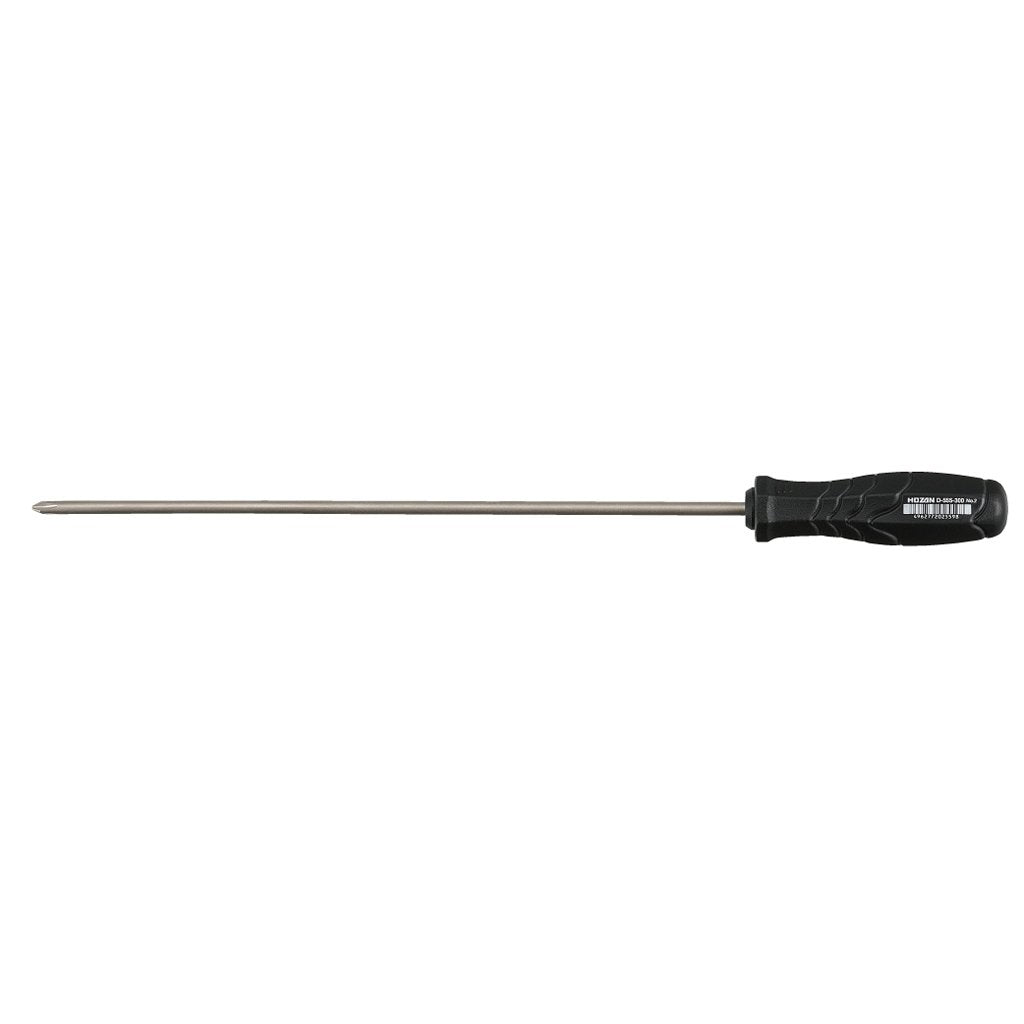 Hozan D-555-300 Phillips Screwdriver, Phillips No.2, Total Length: 16.1 inches (410 mm), Shaft Length: 11.8 inches (300 mm), Thin Shaft Specifications, Ideal for Deep Locations, Optical Axis