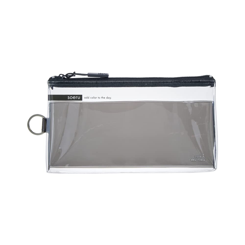 Lihit Lab SOERU A8100-24 Transparent Clear Pen Case, Approx. 20 Pen, Smoke Black