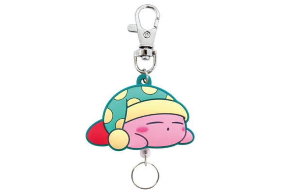 SK Japan 16326 Kirby Dream Land Rubber Reel Key Holder, Sleep, Copy Ability