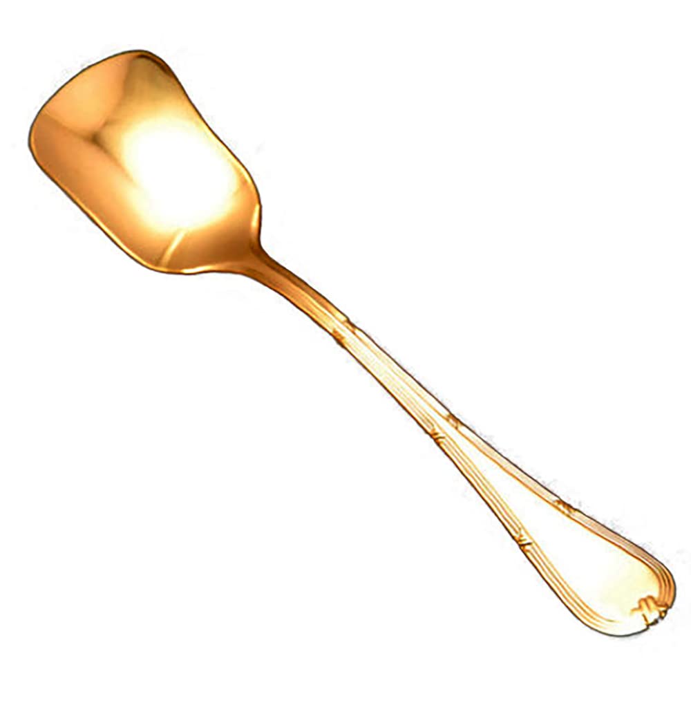eve-mode TRIO 18-8 Largo Ice Cream Spoon, Gold Plated Finish