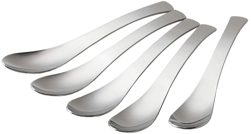 KOGU Shimomura Kihan 42166 Coffee Spoons, Set of 5, Made in Japan, Stainless Steel, Matte Finish, Dishwasher Safe, Simple, Fingerprint Resistant