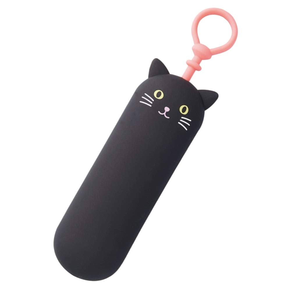 Lihit Lab A7785-3 Key Case, Slim, Black Cat