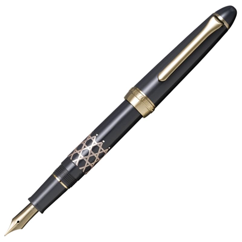 Sailor Fountain Pen, Classic Ko, Makie Stationery, Bamboo Mesh SV, Gray GT Fine Point, F 10-3546-221