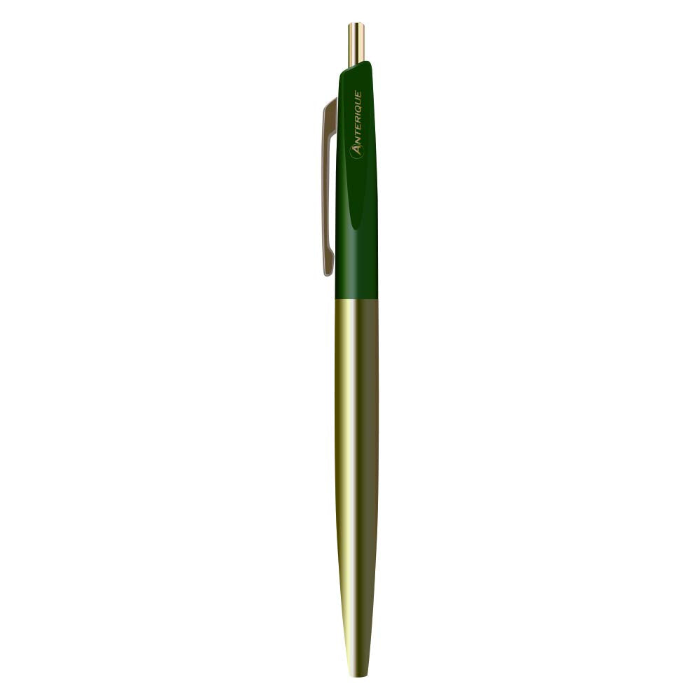 Anteric Oil Based Ballpoint Pen 0.5 Brass, forest-green