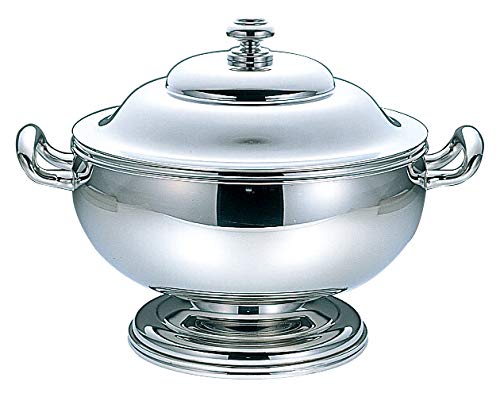 三宝産業 Baron Round Soup Tuline Serving Cutlery, 800cc, Sliver