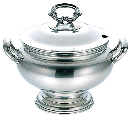 Sanho Sangyo 03044130 Serving Cutlery, Silver, 10.1 fl oz (3,000 cc), B Round Soup Tulin
