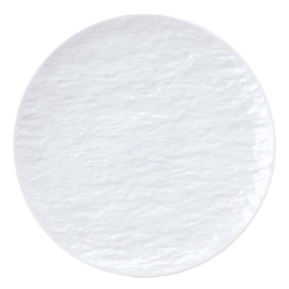 おぎそ OGISO OC43 Stone Grain PX 10.6 inches (27 cm) Dinner Plate, Main Plate, Round Plate, Dishwasher, Microwave, Ceramic, Commercial Use, Lightweight, White