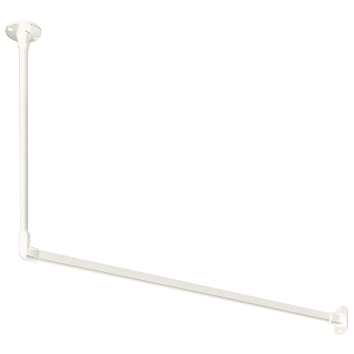 TOSO Hanging Bar with Ceiling L Type Set, White, W35.4 x H9.8 inches (900 x 250 mm) H-1