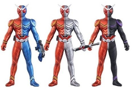 Toei Hero Net X Premium Bandai limited Rider Hero Series W EX Masked Rider W Heat style three-body set (Heat Metal heavy paint version, heat joker, heat triggers)
