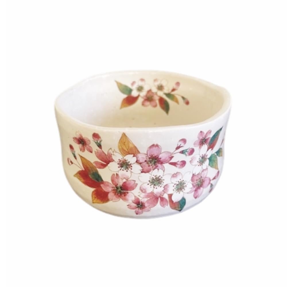 Ale-net Matcha Bowl, 3.7 x 2.6 inches (9.3 x 6.5 cm), Powdered Sakurano Dot Matcha Bowl, Ceramic, Mino Ware, Made in Japan