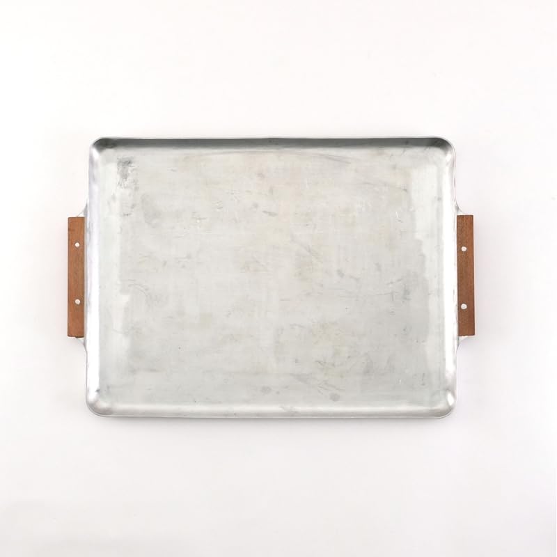 Nostalgic Wood Handle Aluminum Tray Large