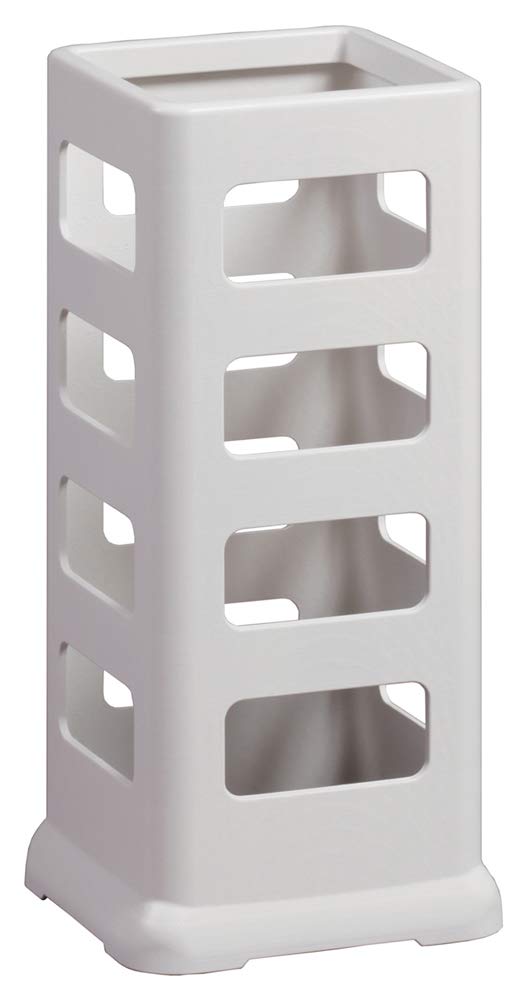 Koorigin Industry UB-402 Umbrella Holder, Square Shapes, White, Approx. 17.7 x 8.3 x 7.9 inches (45 x 21.1 x 20 cm)