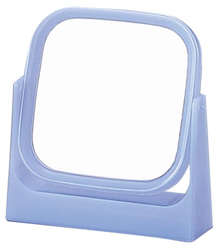 Yamamura YF-600 Pale Color, Square, Stand Mirror, S, Blue, 4.8 x 4.8 inches (123 x 123 mm)