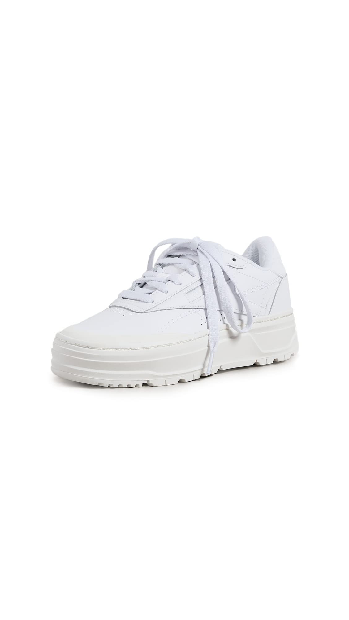 Reebok Women's Club C Double Geo Sneaker, White/Chalk, 9 US Women