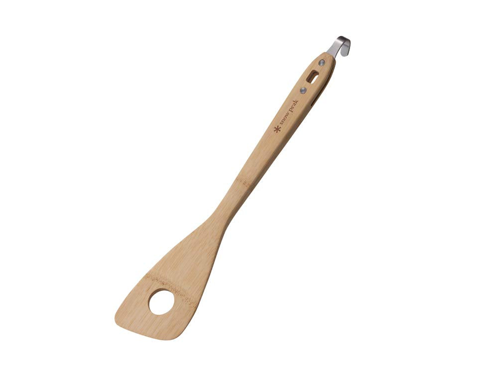 Snow Peak's Cooking Spatula, CS-215, Stainless Steel, Bamboo, Made in Japan, Lifetime Product Guarantee, Cooking Utensil, One Size