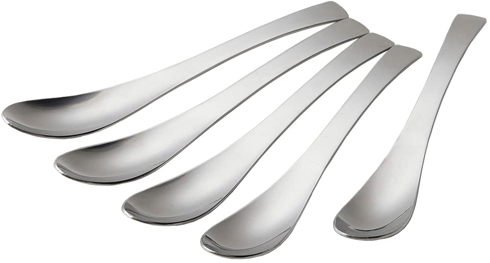 KOGU Shimomura Kihan 42175 Mug Spoon, Set of 5, Made in Japan, Stainless Steel, Matte Finish, Dishwasher Safe, Simple, Fingerprint Resistant