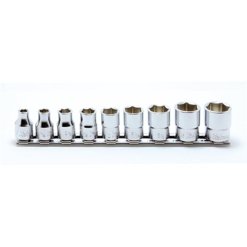 Ko-ken RS3400A/9 3/8 Sq. Dr. Socket set 1/4-3/4 6 point 200mm 9 pieces
