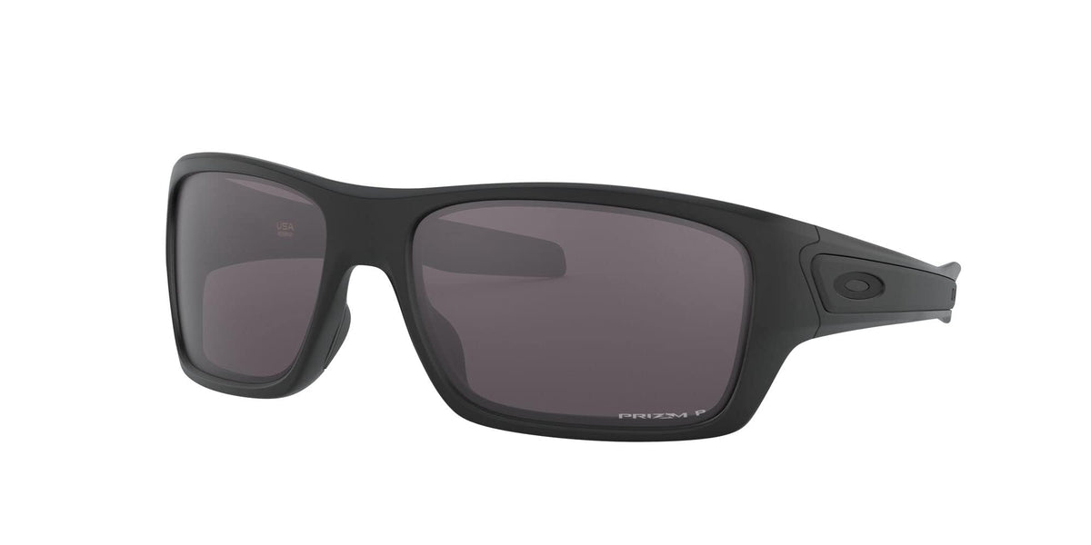 Oakley Sunglasses for Men - OO9263 Turbine Rectangular Polarized Sunglasses PRIZM Lenses - Matte Black/PRIZM Grey Polarized - Size 63
