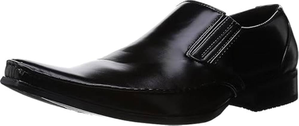 MM/ONE Men's Plain-Toe Side Gore Slip-on Dress Shoes, Dark Brown, 41 EU (US Men's 8.5 M)