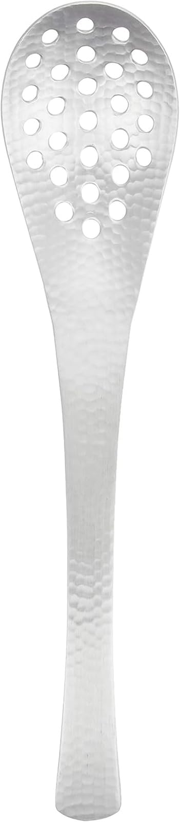 Nichinichi Tool S-24 Hammered Perforated Forenge Spoon, Stainless Steel, Made in Japan, Dishwasher Safe