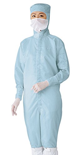アズワン(AS ONE) CR Jumpsuits Center Fastener with Hood 10E5 to 10E8 Blue G520 2L 11120BB/1-2280-03