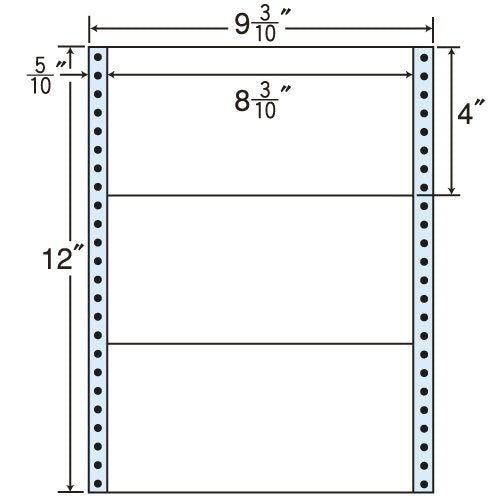 東洋印刷 タックフォームラベル 9 3/10インチ ×12インチ 3面付(1ケース500折) M9E