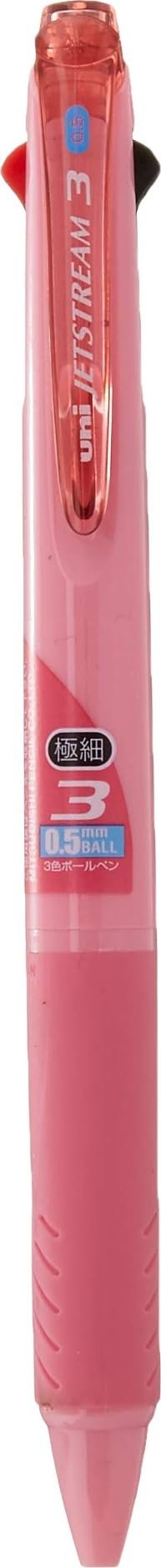 Uni Ballpoint Pen Jetstream 3 Color Black, Red, Blue Ink 0.5mm, Baby Pink (SXE340005.68)
