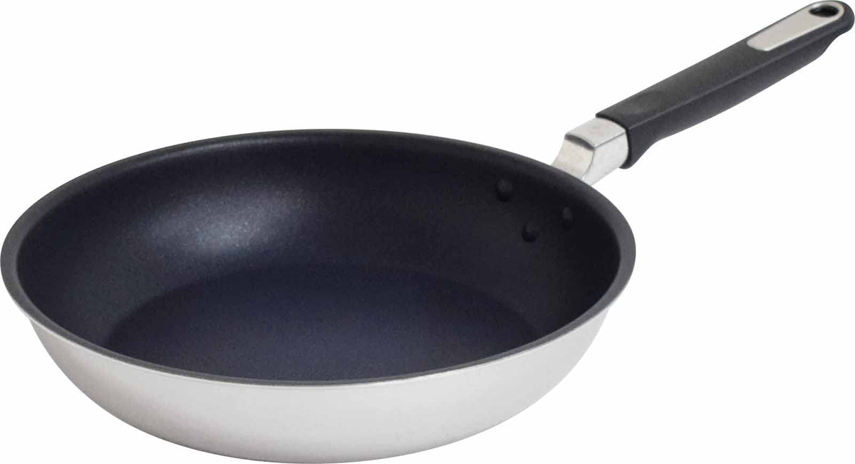 Urushiyama Metal Industrial Frying Pan, 10.2 inches (26 cm), Induction Compatible, Made in Japan, Quattro Plus QTP-F26, Silver, PFOA Free