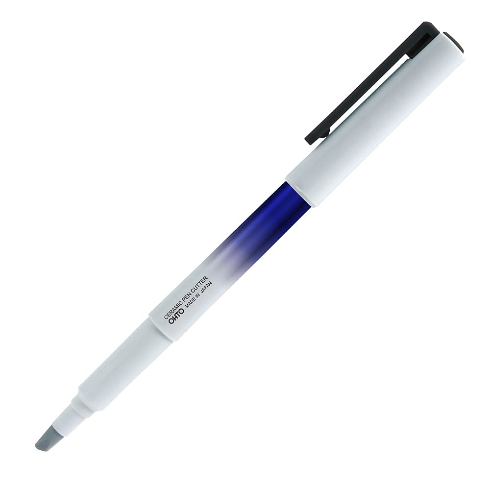 Ohto Ceramic Pen Cutter CP-3-BL Blue for Newspaper Magazine Cutting and Letter Opening with Kanji Love Sticker