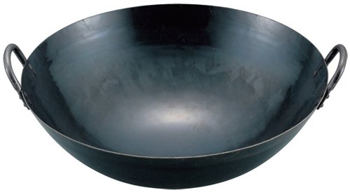 Yamada Iron Hammered Sichuan Pot, 16.5 inches (42 cm), Depth 5.1 inches (130 mm), Thickness 0.05 inches (1.2 mm)