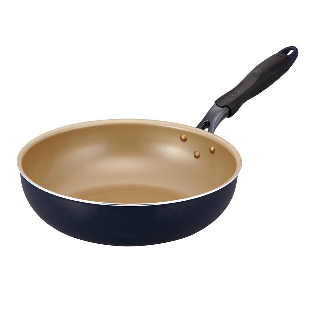 Evercook Deep Fry Pot, 11.0 inches (28 cm), Compatible with All Heat Sources (IH Compatible), Non-Stick Frying Pan, PFOA Free, Navy, Doshisha