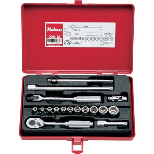 1/4" Square Drive 17-Piece Metric 6-Point Socket Set 4-12mm by Ko-ken USA