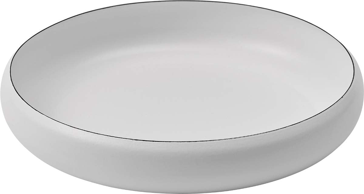 Ovject O-EBL30-MWH Deep Plate, Large Bowl, Plate, Enamel, Heat Resistant, Oven, Direct Fire, 11.8 inches (30 cm), Matte White