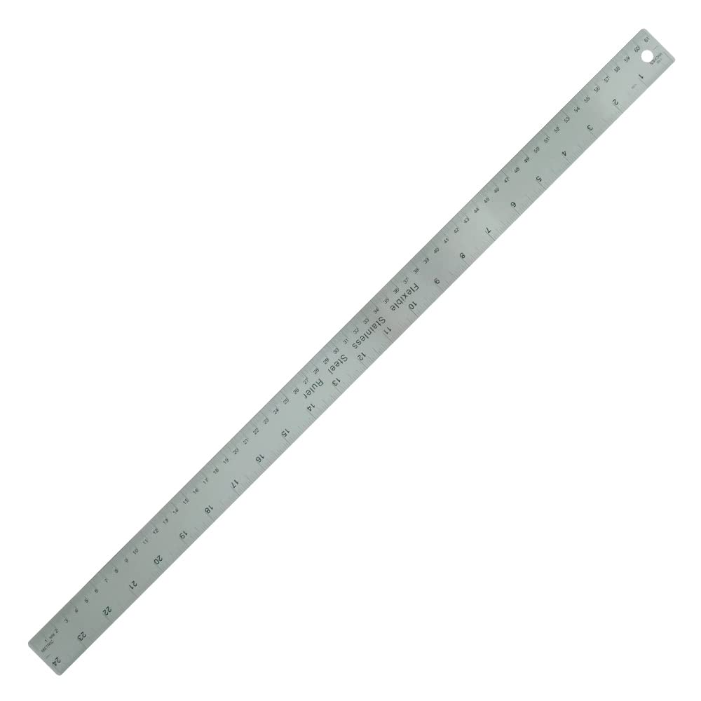 Ashina 11000816 Non-Slip Stainless Steel Cutting Ruler, 24.6 inches (60 cm), Cork Included