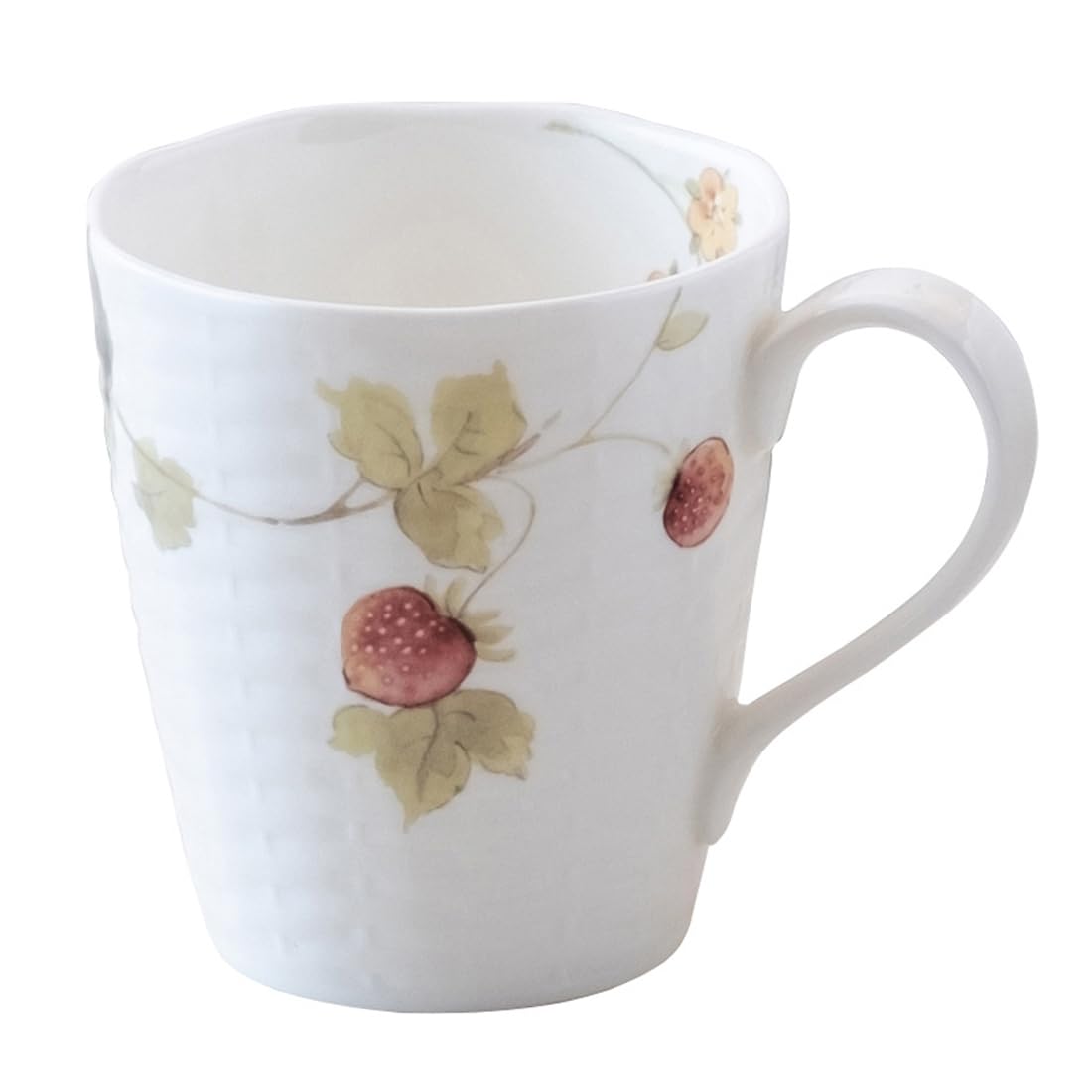 Narumi 51281-2826P Lucy Garden Mug, 12.5 fl oz (370 cc), Strawberry, Cute, Stylish, Relief, Large Gift, Microwave Warm, Dishwasher Safe, Gift Box Included