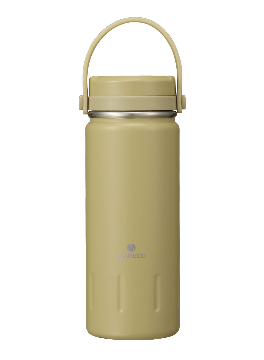 CB Japan SANTECO Water Bottle, Beige, 12.8 fl oz (380 ml), Direct Drinking, Vacuum Insulated, Stainless Steel Bottle, With Handle, KOYA Outdoor Bottle