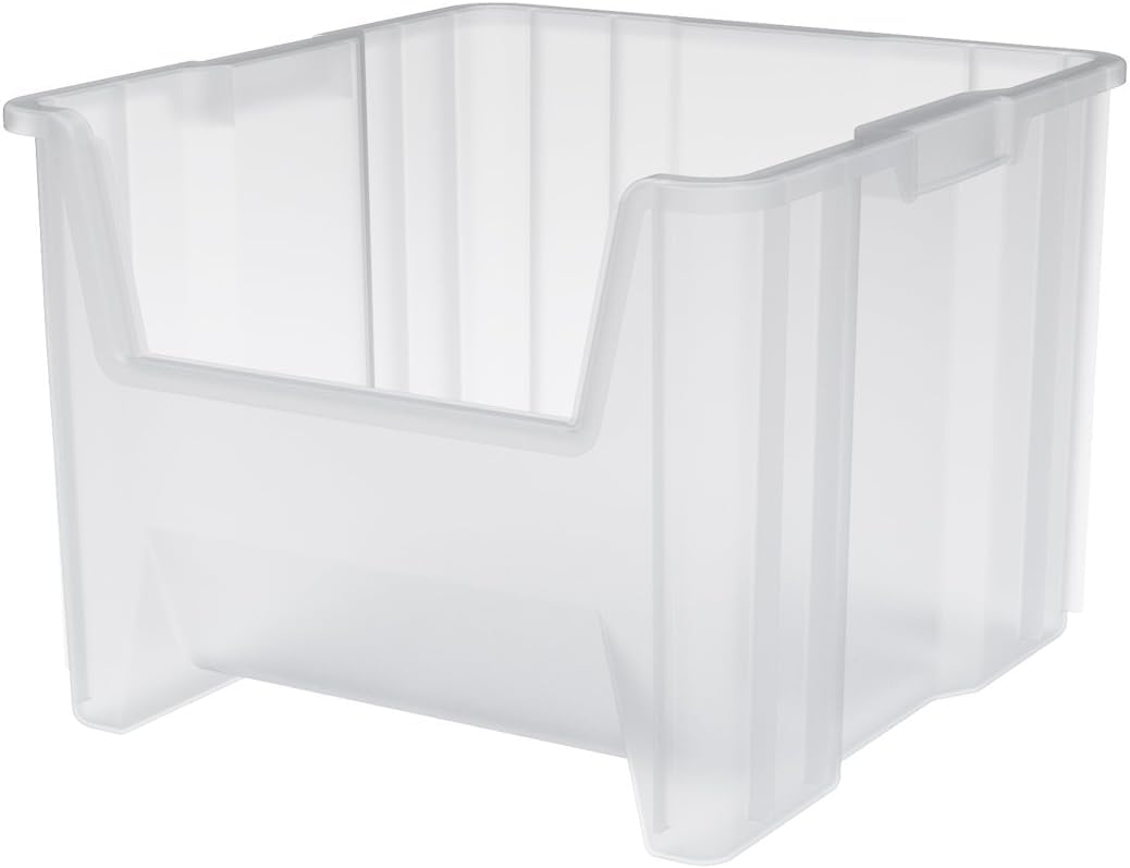 Akro-Mils Stak-N-Store Stackable Storage Bins, 17.5"x16.5"x12.5", Clear 2Pk